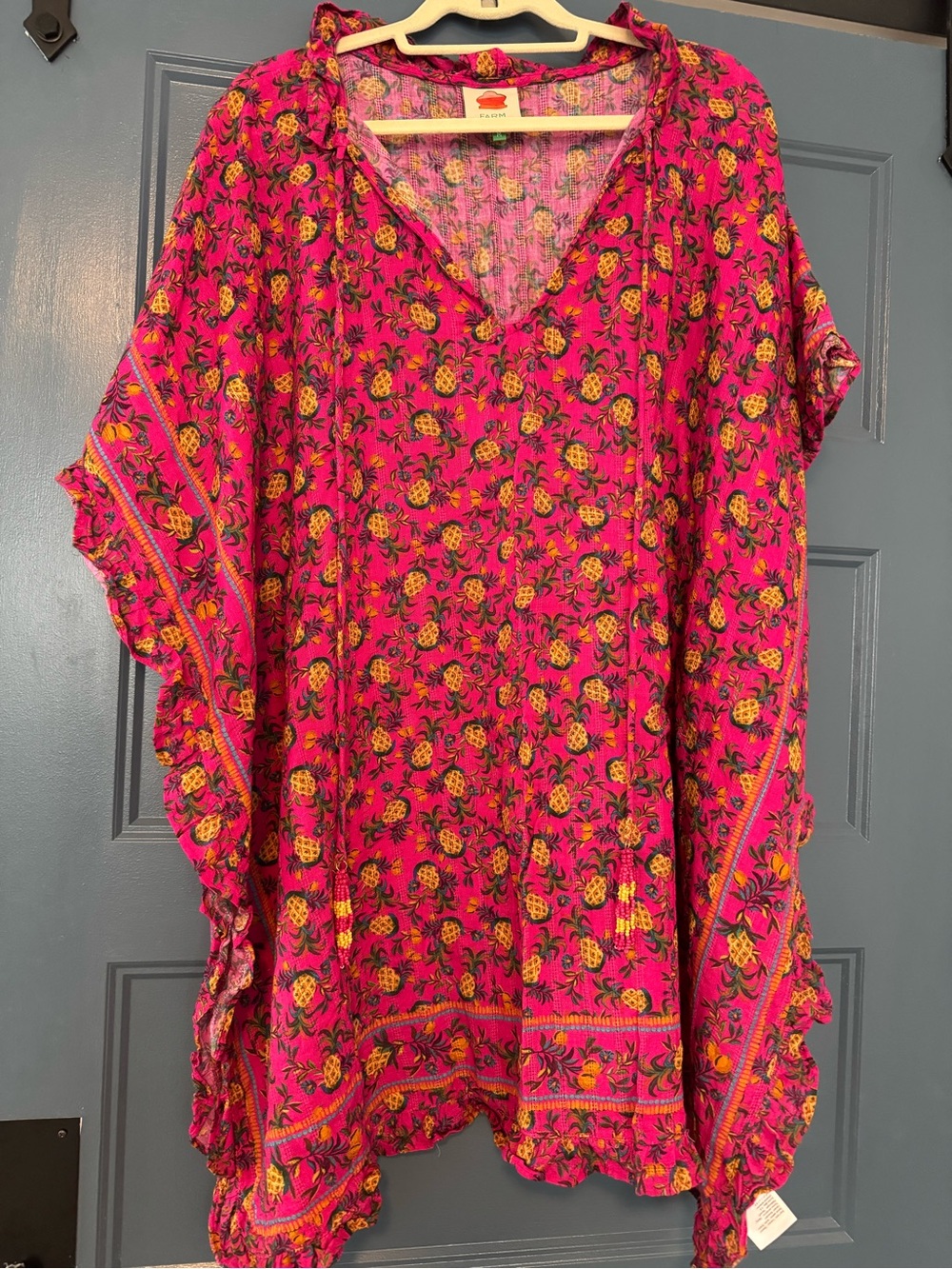 FARM Rio Hot Pink Pineapple Print Swim Coverup